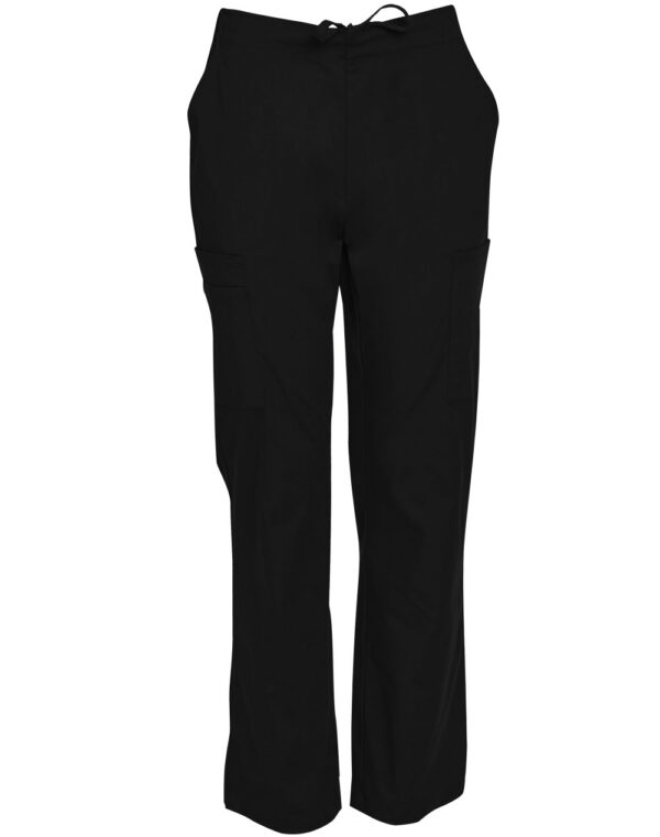 Mens Semi Elastic Waist Tie Solid Colour Scrub Pants - Image 3
