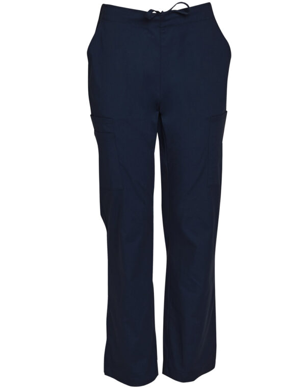 Mens Semi Elastic Waist Tie Solid Colour Scrub Pants - Image 4