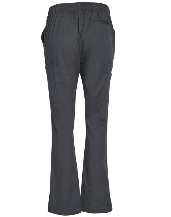 Ladies Semi Elastic Waist Tie Solid Colour Scrub Pants - Image 2