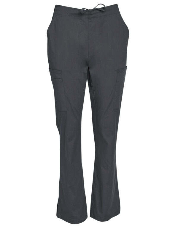 Ladies Semi Elastic Waist Tie Solid Colour Scrub Pants - Image 4