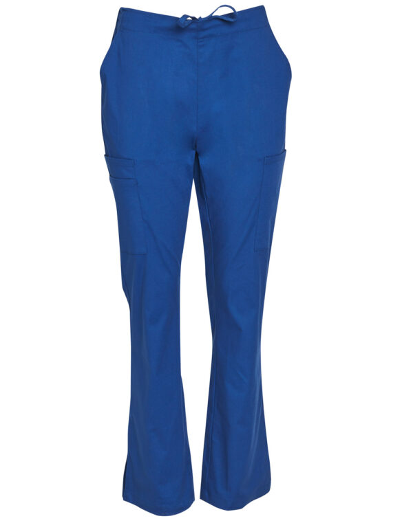 Ladies Semi Elastic Waist Tie Solid Colour Scrub Pants - Image 6