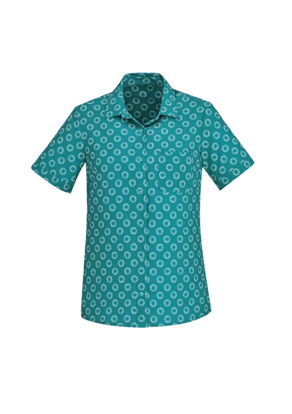 Womens Florence Daisy Print Short Sleeve Shirt - Image 10