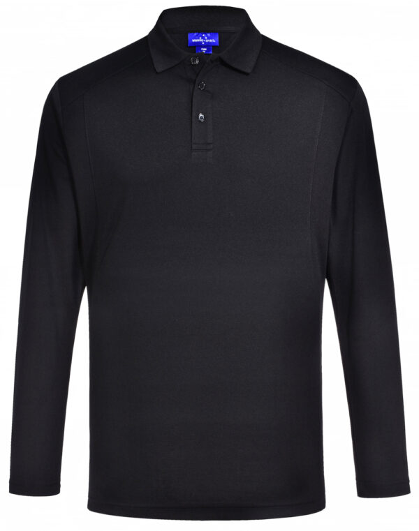 Lucky Bamboo Long Sleeve Polo Mens - Image 3