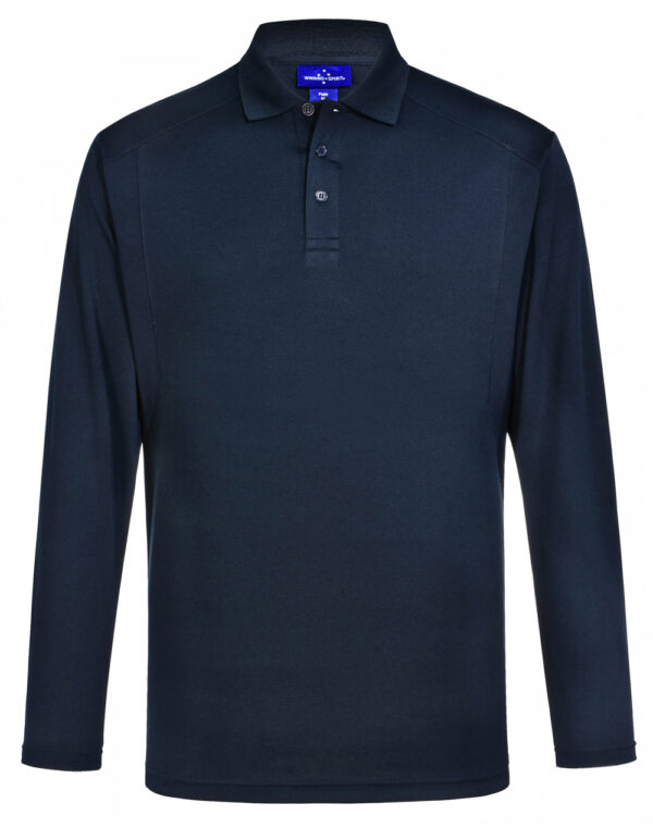 Lucky Bamboo Long Sleeve Polo Mens - Image 4
