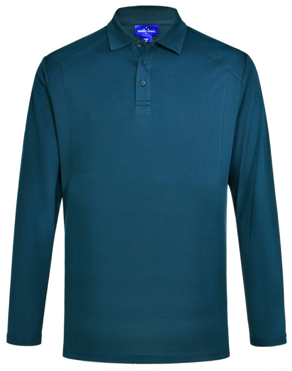 Lucky Bamboo Long Sleeve Polo Mens - Image 5