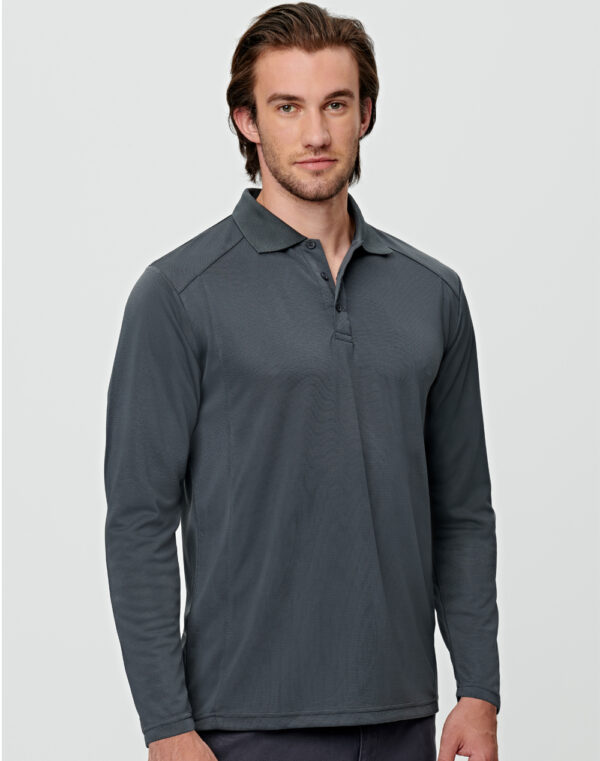Lucky Bamboo Long Sleeve Polo Mens - Image 2