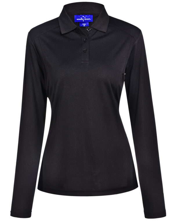 Lucky Bamboo Long Sleeve Polo Ladies - Image 3