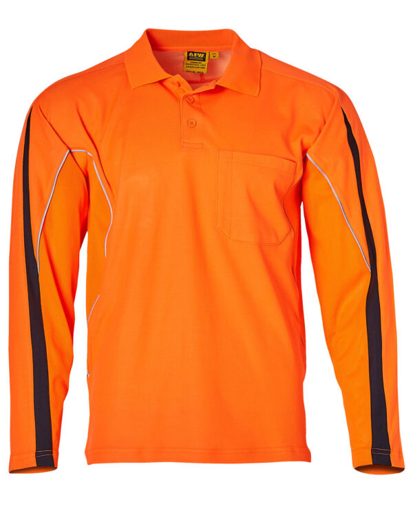 Hi Vis Legend Long Sleeve Polo Men's - Image 3