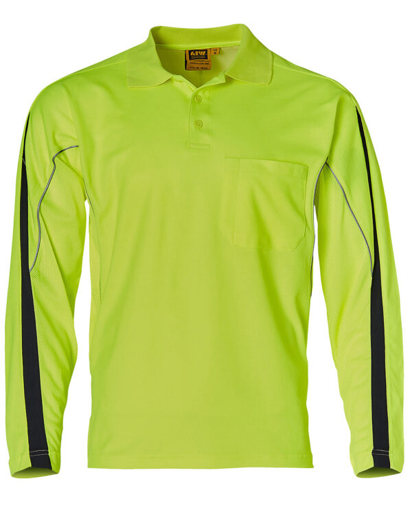 Hi Vis Legend Long Sleeve Polo Men's - Image 4