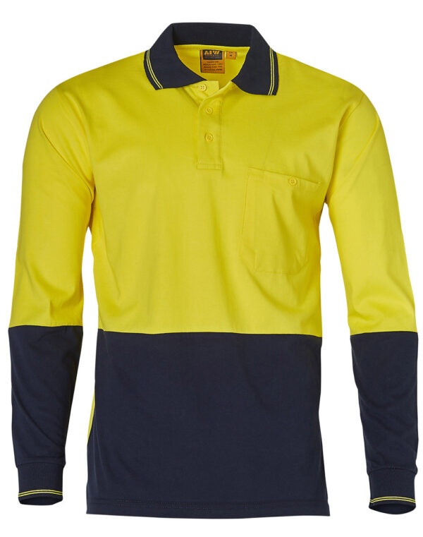 Cotton Jersey Two Tone Long Sleeve Safety Polo - Image 4