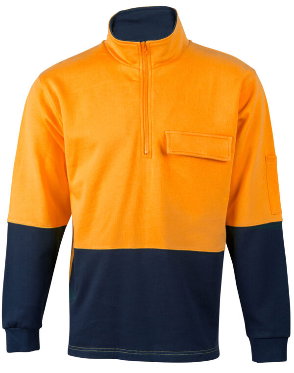Hi Vis Two Tone Cotton Fleecy Sweat - Image 3