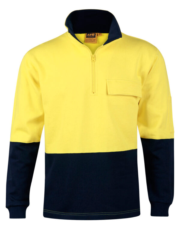 Hi Vis Two Tone Cotton Fleecy Sweat - Image 4