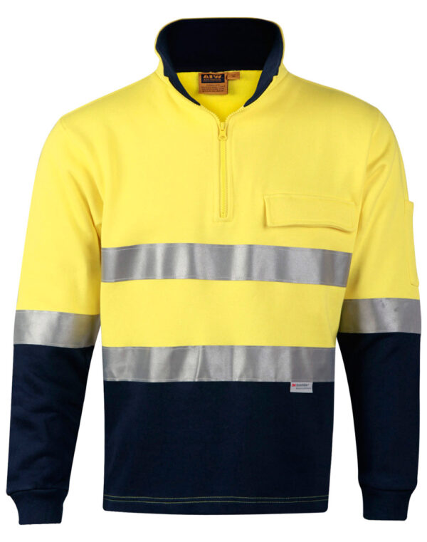 Hi Vis Two Tone Cotton Fleece Sweat - Image 4