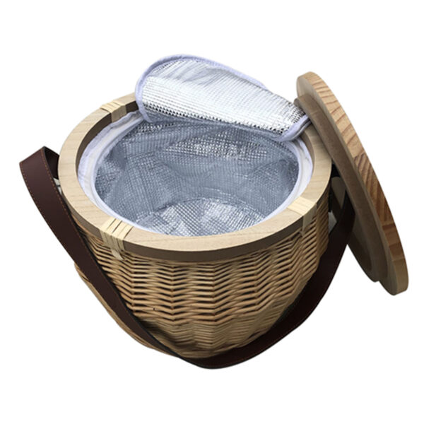 Scotch Wicker Picnic Cooler Basket Round - Image 4