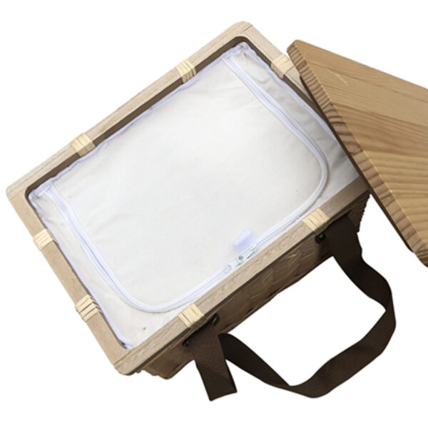 Gold Coast Wicker Picnic Cooler Basket Square - Image 6