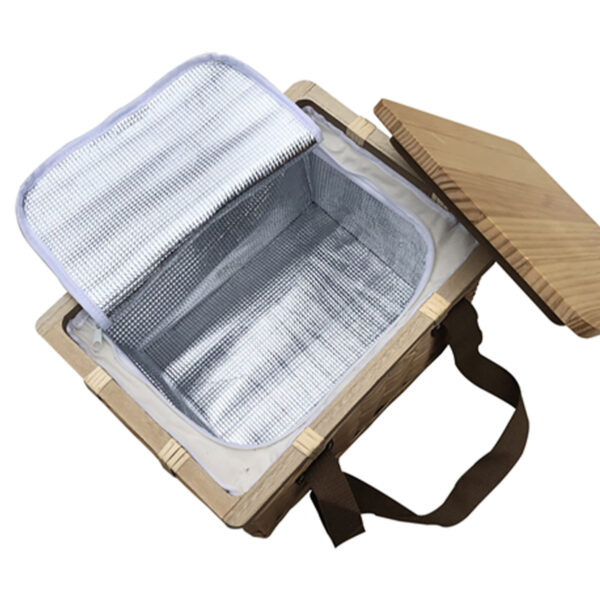 Gold Coast Wicker Picnic Cooler Basket Square - Image 8