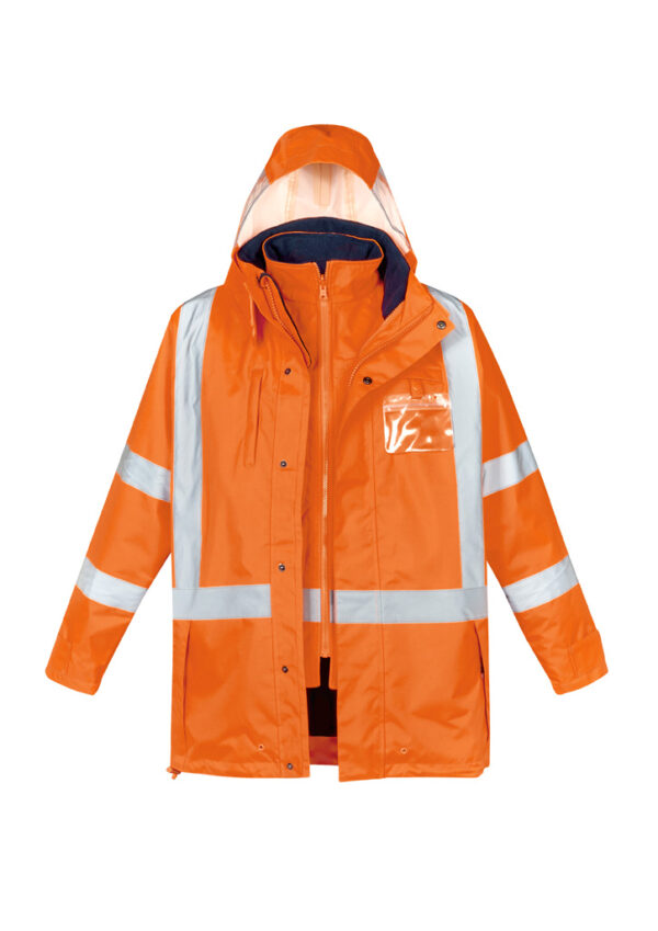 Mens Hi Vis X Back 4 In 1 Waterproof Jacket - Image 2