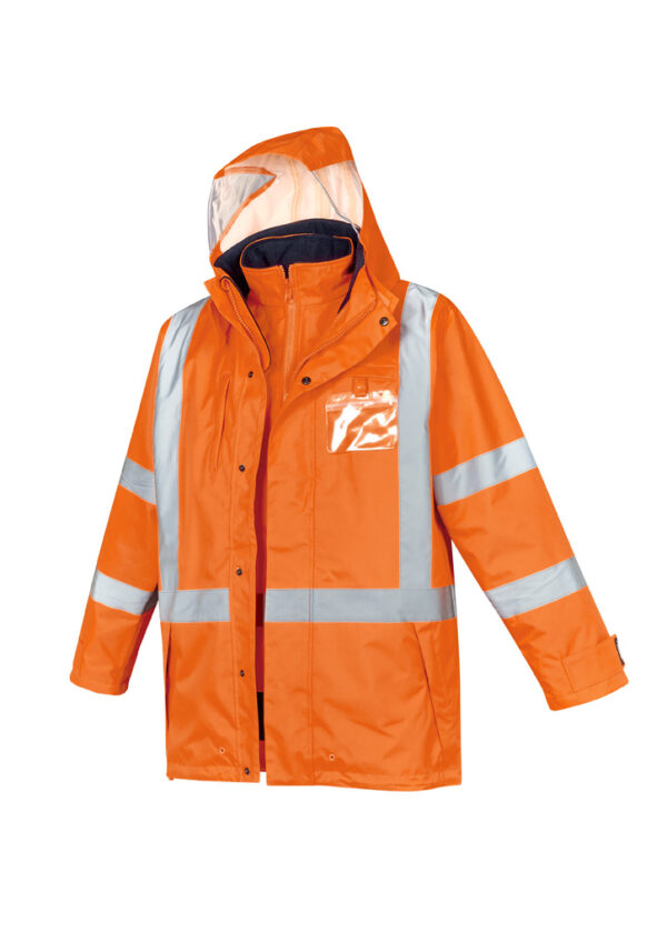 Mens Hi Vis X Back 4 In 1 Waterproof Jacket - Image 4
