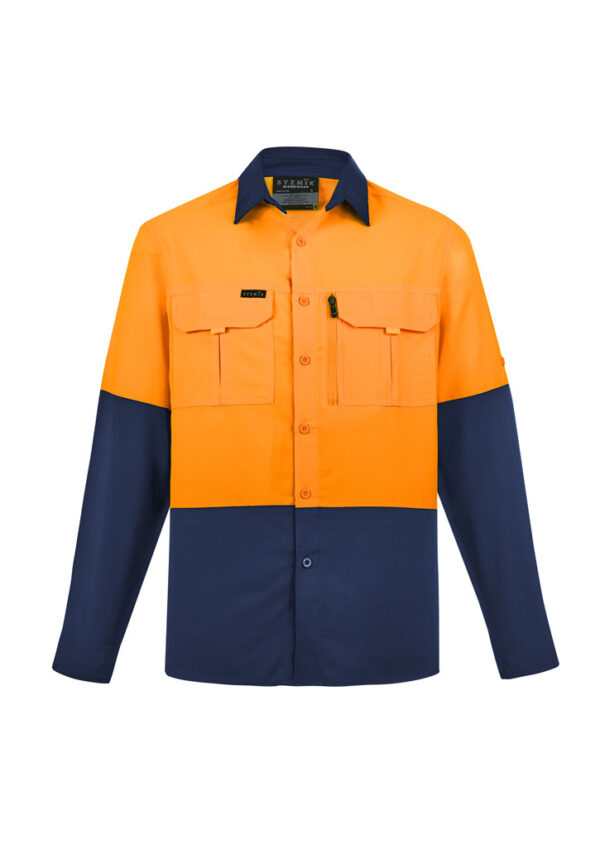 Mens Hi Vis Outdoor Long Sleeve Shirt - Image 4