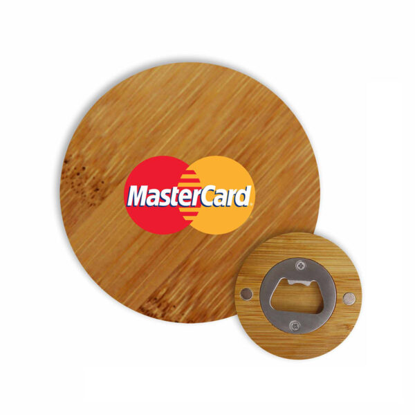 Round Bamboo Bottle Opener - Image 5