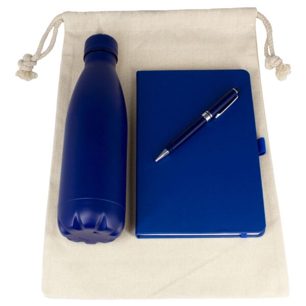 Gift Set - Cotton Drawstring Bag, Insulated Bottle, Journal & Pen - Image 3