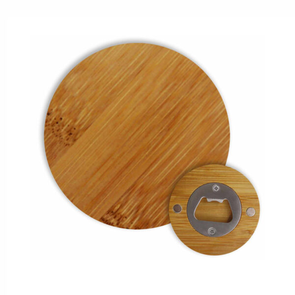 Round Bamboo Bottle Opener - Image 2