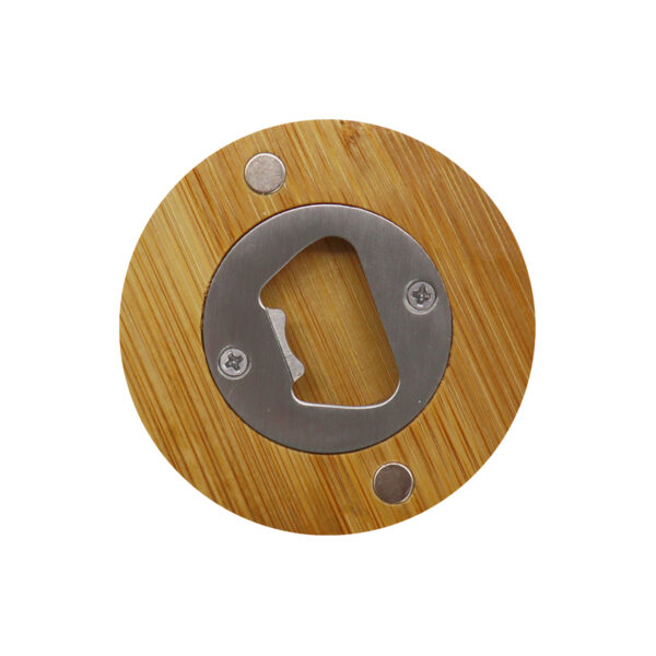 Round Bamboo Bottle Opener - Image 4