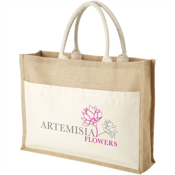 Mumbay Cotton Pocket Jute Tote Bag 19L - Image 3