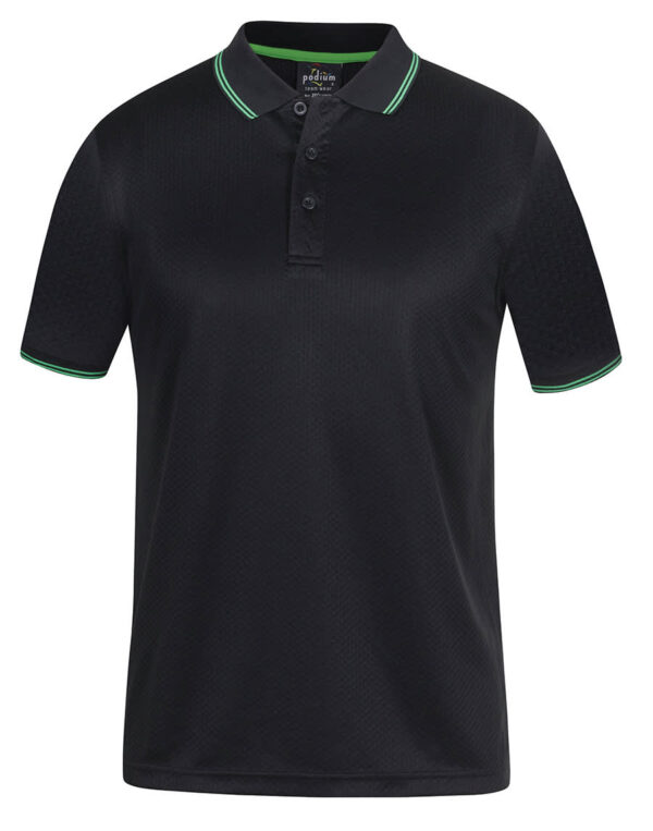 Podium Jacquard Contrast Polo - Image 3