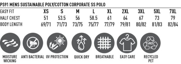 Mens Sustainable Poly/Cotton Corporate Ss Polo - Image 4