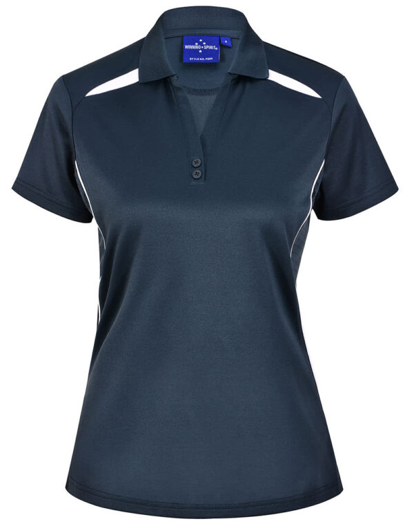 Ladies Sustainable Poly/Cotton Contrast Ss Polo - Image 52