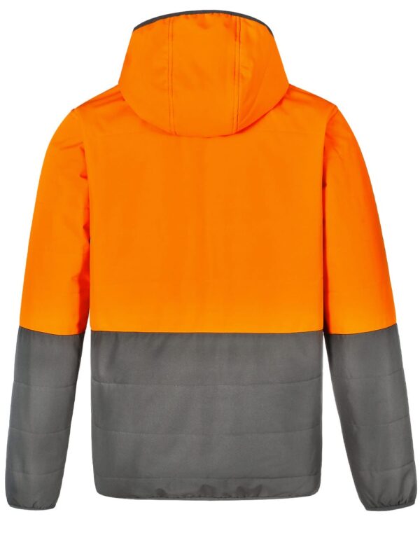 Unisex Hi Vis Modern Styling Hooded Puffer Jacket - Image 6