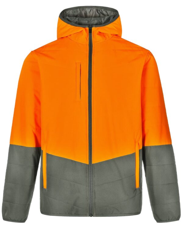 Unisex Hi Vis Modern Styling Hooded Puffer Jacket - Image 5