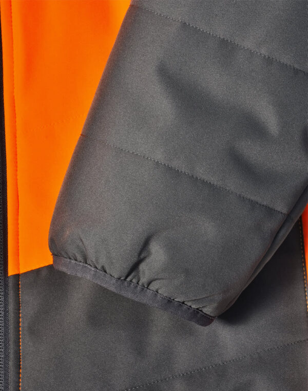 Unisex Hi Vis Modern Styling Hooded Puffer Jacket - Image 11