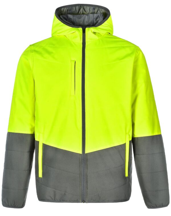 Unisex Hi Vis Modern Styling Hooded Puffer Jacket - Image 16