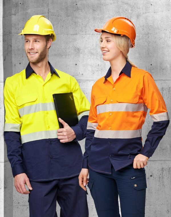 Unisex Hi Vis Cool Breeze Safety Ls Shirt (Segmented Tape)