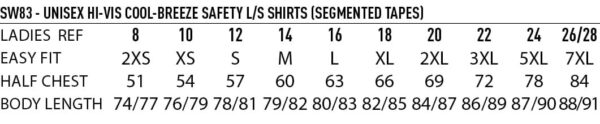 Unisex Hi Vis Cool Breeze Safety Ls Shirt (Segmented Tape) - Image 5