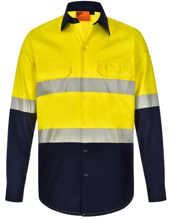 Unisex Hi Vis Cool Breeze Safety Ls Shirt (Segmented Tape) - Image 17