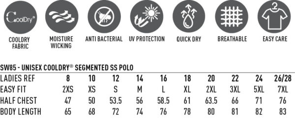 Unisex Cooldry?? Segmented Ss Polo - Image 7