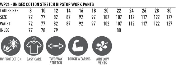 Unisex Cotton Stretch Rip Stop Work Pants - Image 13