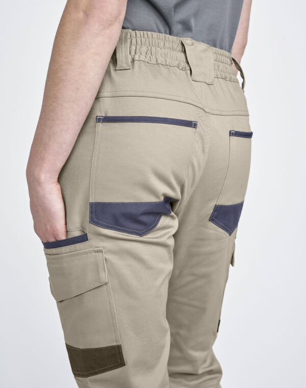 Unisex Cotton Stretch Drill Cuffed Work Pants - Image 6