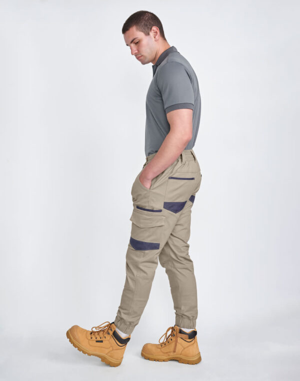 Unisex Cotton Stretch Drill Cuffed Work Pants - Image 2