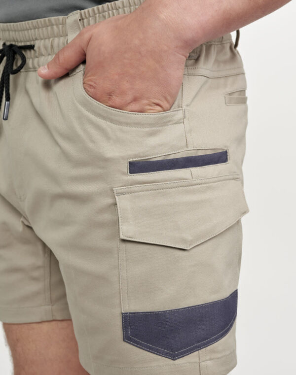 Unisex Cotton Stretch Drill Cuffed Work Shorts - Image 5