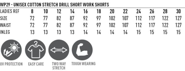 Unisex Cotton Stretch Drill Cuffed Work Shorts - Image 9