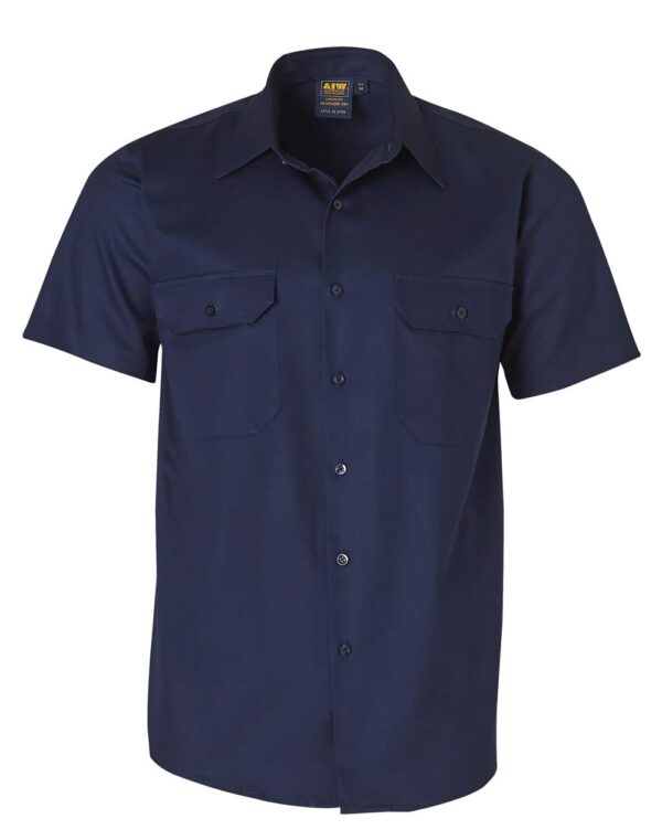 Cotton Drill Short Sleeve Work Shirt - Image 6