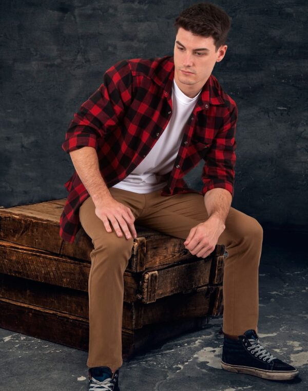Unisex Classic Flannel Plaid Ls Shirt - Image 3