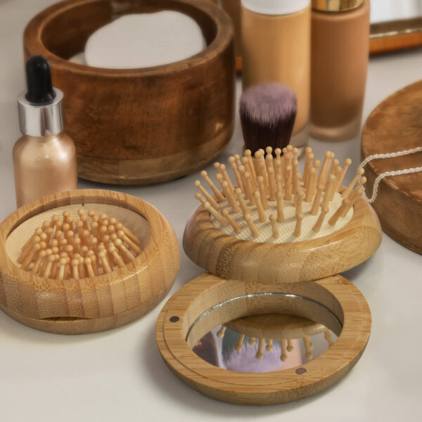 NATURA Bamboo Brush and Mirror - Image 7