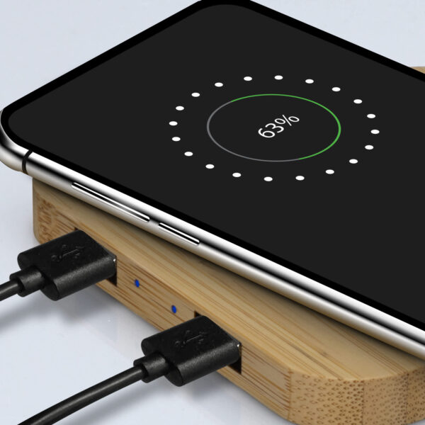 NATURA Bamboo Wireless Fast Charging Hub - Image 6