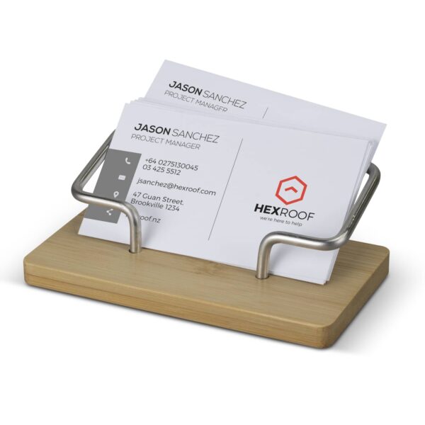 Bamboo Business Card Stand - Image 3