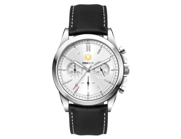 Chrono Unisex Watch, Leather Strap - Image 4